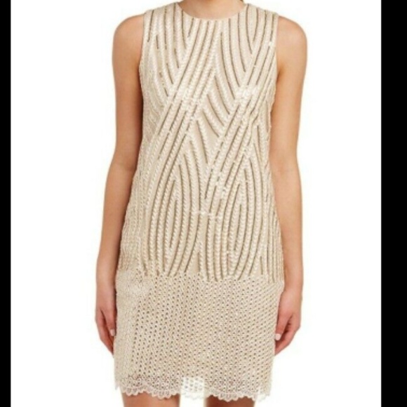 Badgley Mischka Dresses & Skirts - Badgley Mischka Gold Sequin Sheath Dress NWT